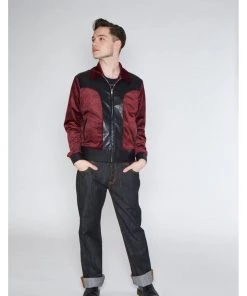New In Collectif Men Jonathan Leopard 50's Jacket Red