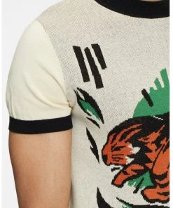 New In Collectif Mens Scott Tiger 50's Jumper Multicolour