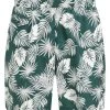 Collectif Mens Martin Deep Palm Shorts Green New In