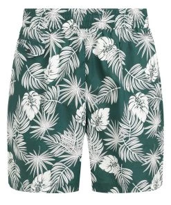 Collectif Mens Martin Deep Palm Shorts Green New In