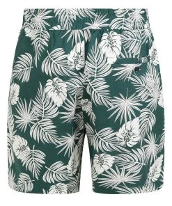 Collectif Mens Martin Deep Palm Shorts Green New In