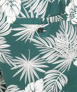 Collectif Mens Martin Deep Palm Shorts Green New In