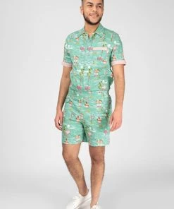 Collectif Mens Martin Motel Shorts Blue