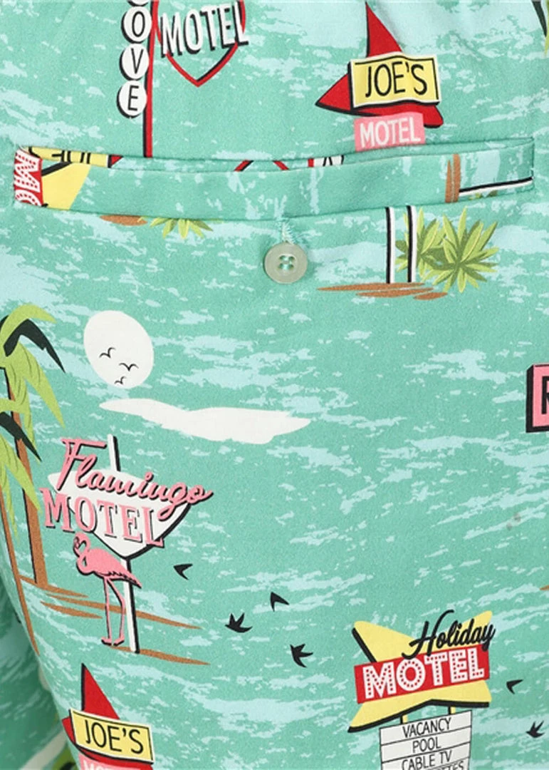 Collectif Mens Martin Motel Shorts Blue