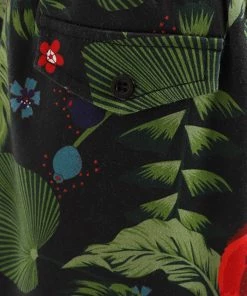 New In Collectif Mens Martin Parrot Shorts Black