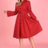 Collectif Sarah 50's Hooded Trenchcoat Red New In