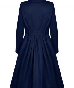 Collectif Korrina 50's Swing Trenchcoat Navy