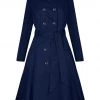 Collectif Korrina 50's Swing Trenchcoat Navy