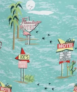 Collectif Lorna Motel 50's Pencil Dress Blue New In