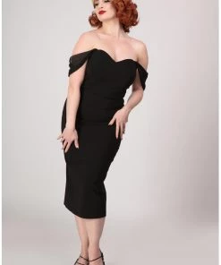 New In Collectif Violante 50's Pencil Dress Black