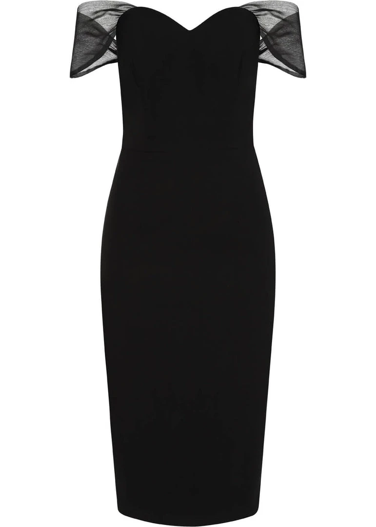 New In Collectif Violante 50's Pencil Dress Black