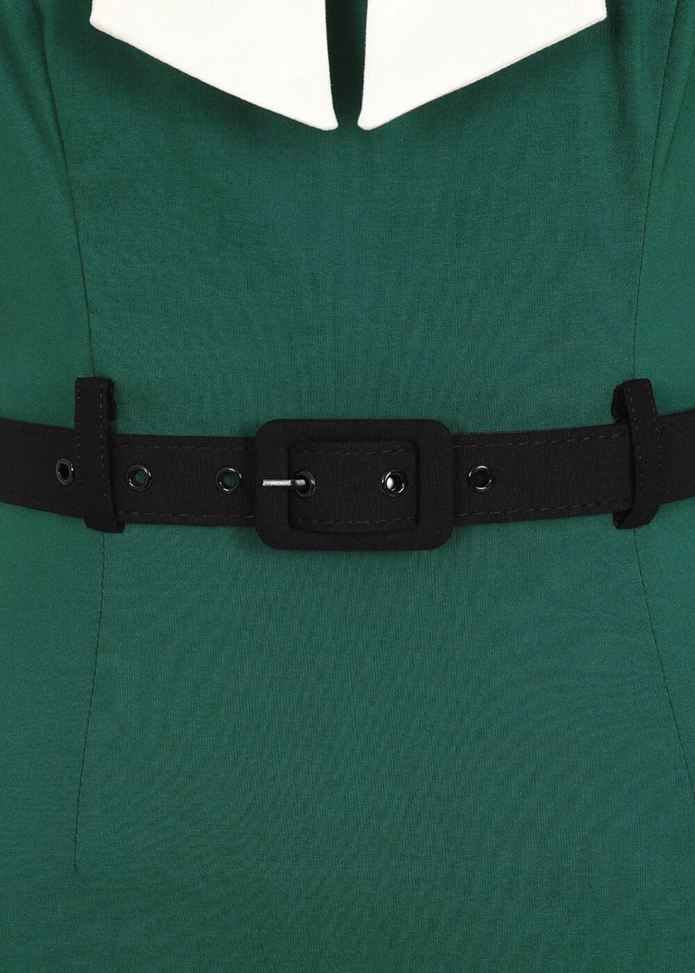 Collectif Sadie 50's Pencil Dress Green New In