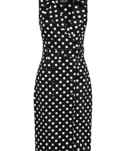 Collectif Marisa Polka Dot 50's Pencil Dress Black