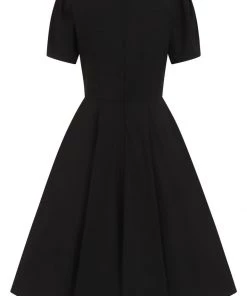 Collectif Valentine Hearts 50's Swing Dress Black New In
