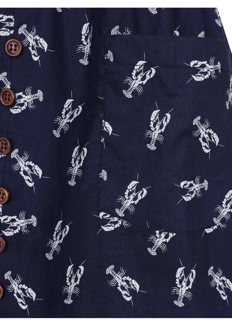 New In Collectif Kimberly Lobster 50's Swing Dress Navy