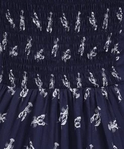 New In Collectif Kimberly Lobster 50's Swing Dress Navy