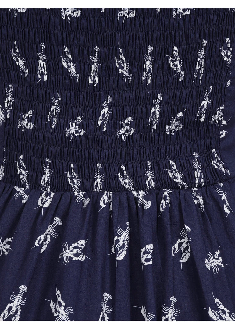 New In Collectif Kimberly Lobster 50's Swing Dress Navy