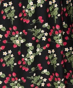 New In Collectif Demira Wild Strawberries 50's Swing Dress Black
