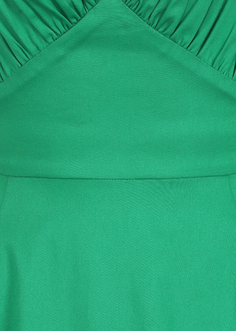 New In Collectif Opal Banana Trim 50's Swing Dress Green