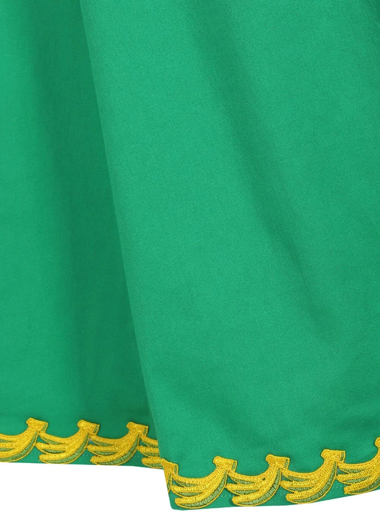 New In Collectif Opal Banana Trim 50's Swing Dress Green