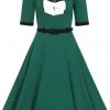 New In Collectif Sadie 50's Swing Dress Green