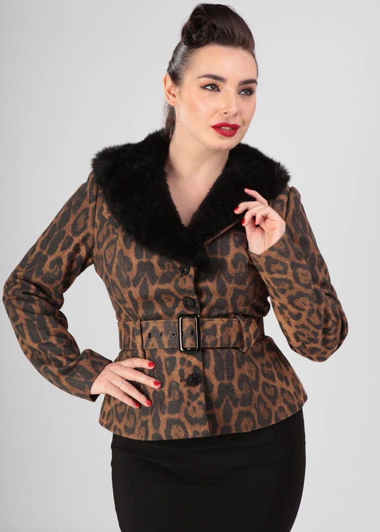 Collectif Molly Leopard 50's Jacket Leo Multi