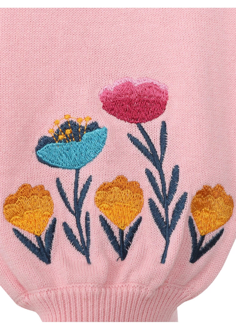 Collectif Rosy Bow Back 40's Jumper Pink