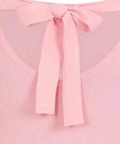 Collectif Rosy Bow Back 40's Jumper Pink