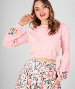 Collectif Rosy Bow Back 40's Jumper Pink
