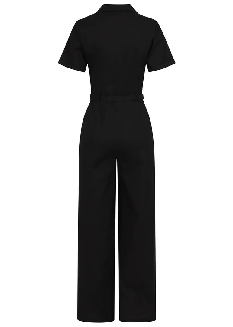 New In Collectif Caterina Vintage 40's Jumpsuit Black