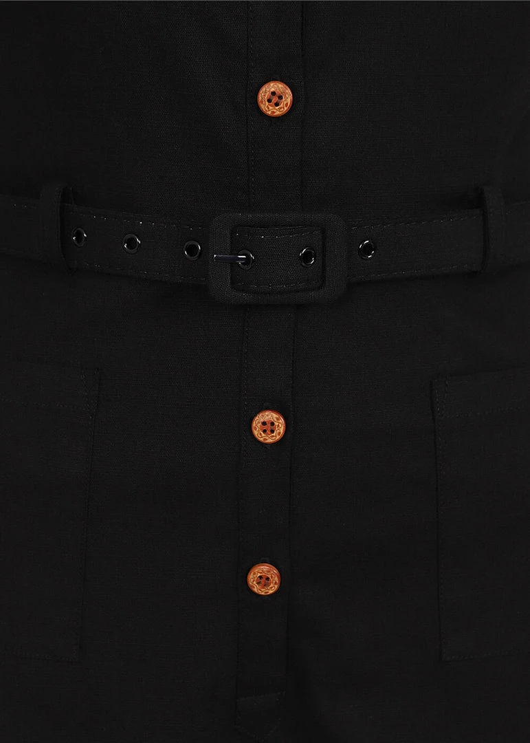 New In Collectif Caterina Vintage 40's Jumpsuit Black