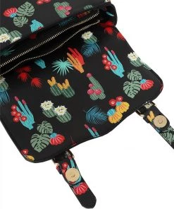 New In Collectif Joanna Tropical Cactus Satchel 60's Bag Black