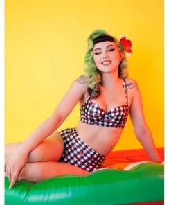 Collectif X Playful Promises Watermelon Gingham 50's Bikini Top New In