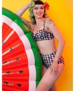 Collectif X Playful Promises Watermelon Gingham 50's Bikini Top New In