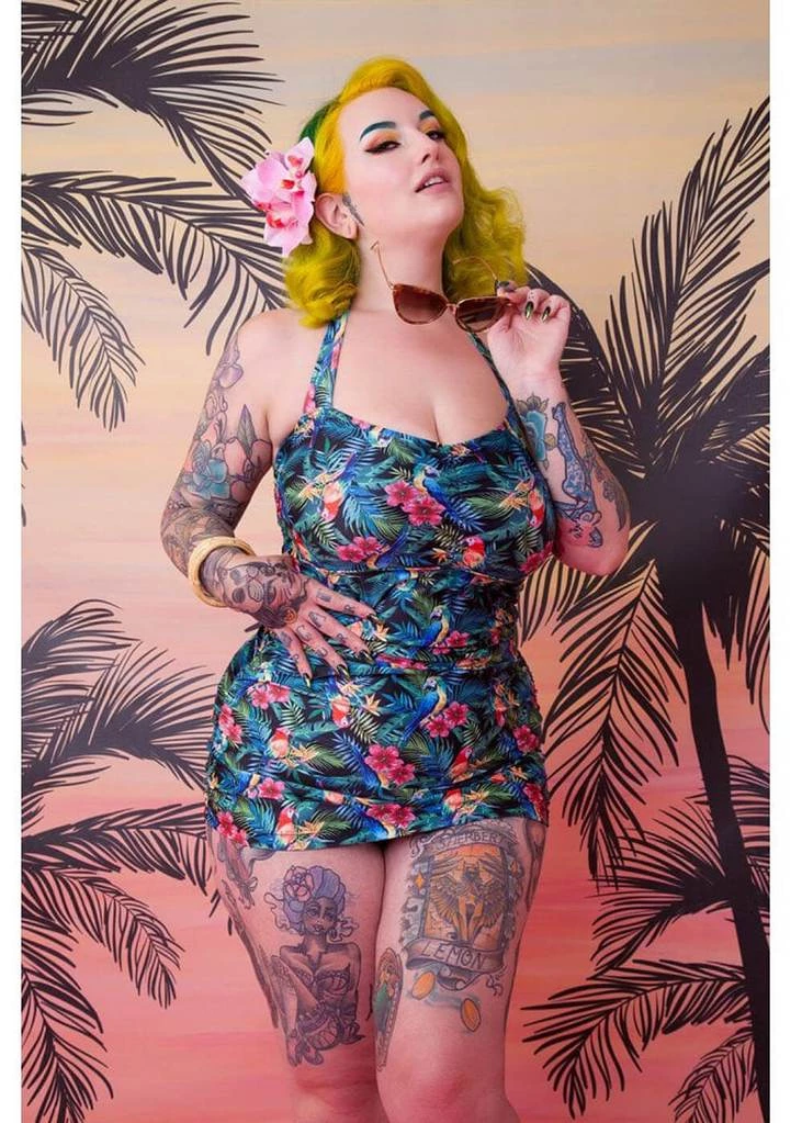 Collectif X Playful Promises Jungle 50's Swimsuit Multi