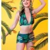 Collectif X Playful Promises Green Palm 50's Bikini Top Multi Colour New In