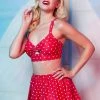 New In Collectif X Playful Promises Polkadot Knot 50's Bikini Briefs Skirt Red
