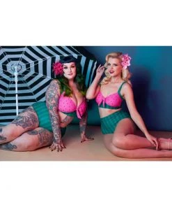 Collectif X Playful Promises Watermelon Knot 50's Bikini Briefs Pink Green