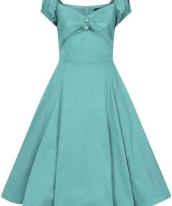 Collectif Dolores Classic 50's Swing Dress Teal New In