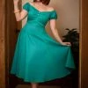 Collectif Dolores Classic 50's Swing Dress Teal New In