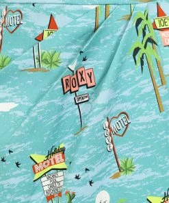 Collectif Kala Motel 50's Pencil Skirt Blue New In