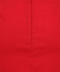 Collectif Polly Textured Cotton 50's Pencil Skirt Red