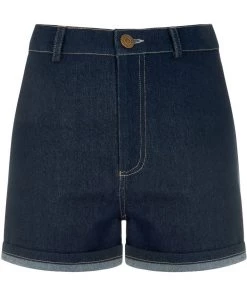Collectif Lily 50's Shorts Denim Navy