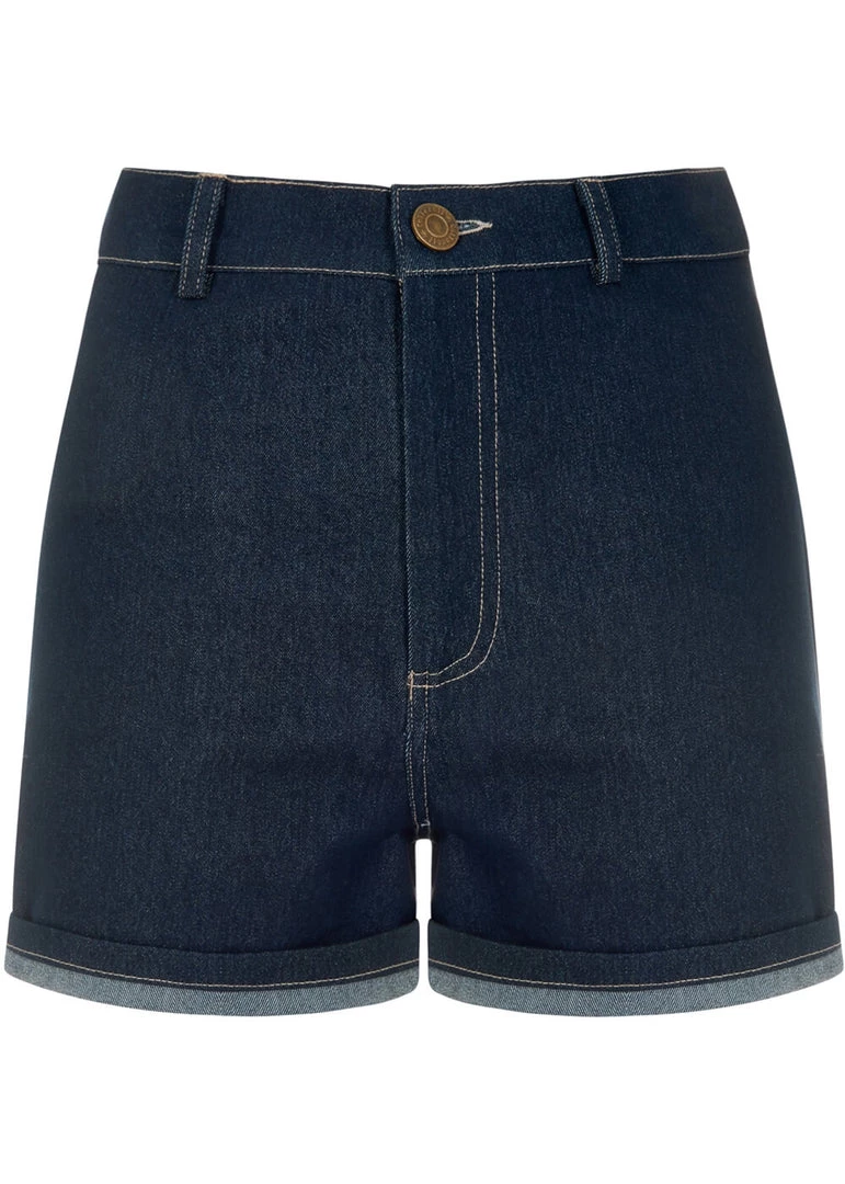 Collectif Lily 50's Shorts Denim Navy