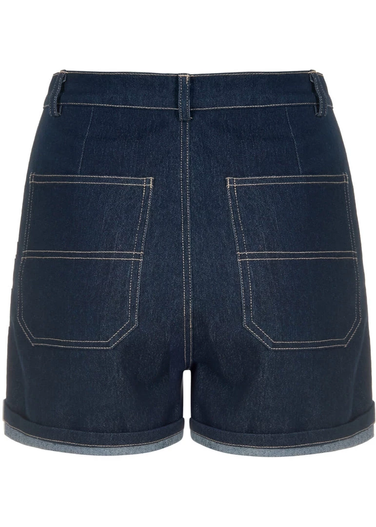 Collectif Lily 50's Shorts Denim Navy