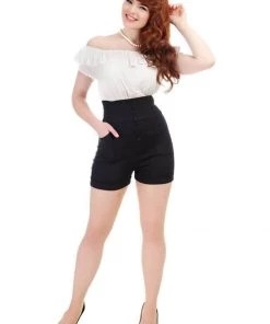 Collectif Nomi High Waist Shorts Black New In