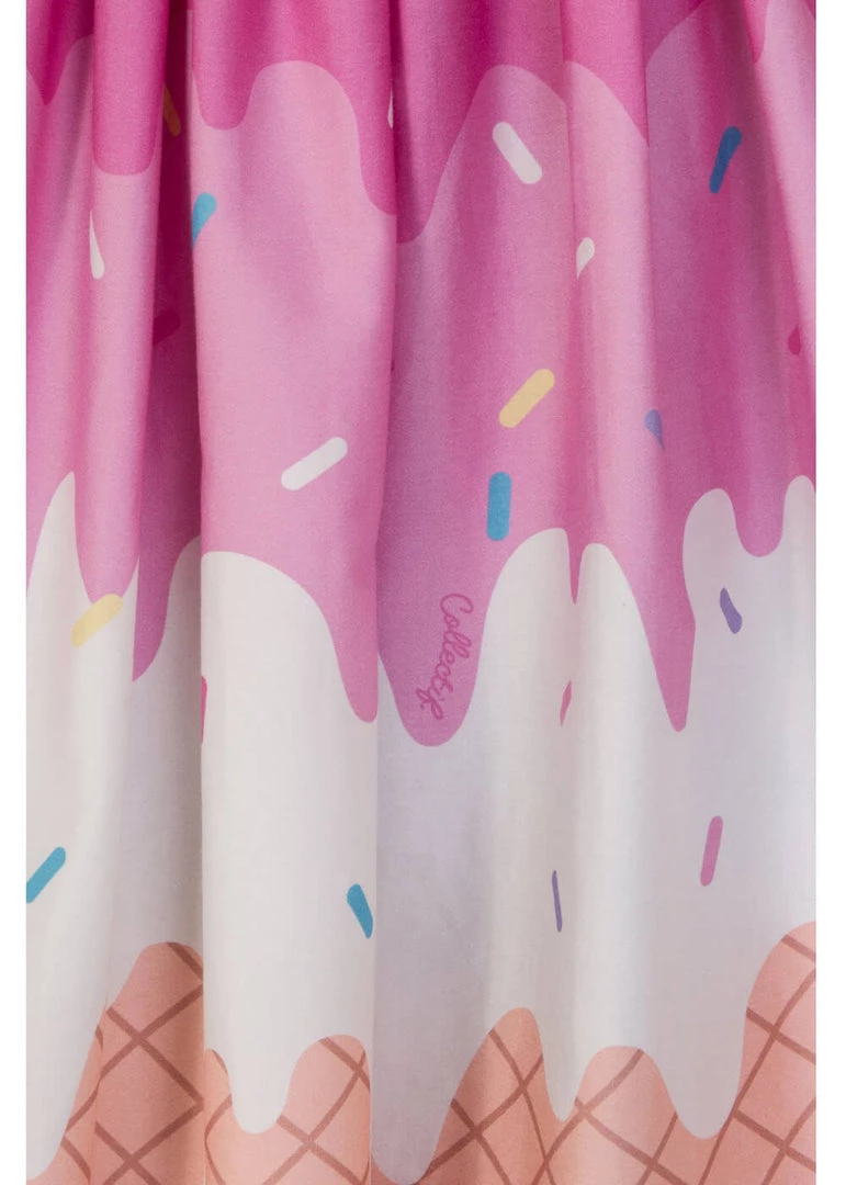 Collectif Jasmine Ice Cream 50's Swing Skirt Pink