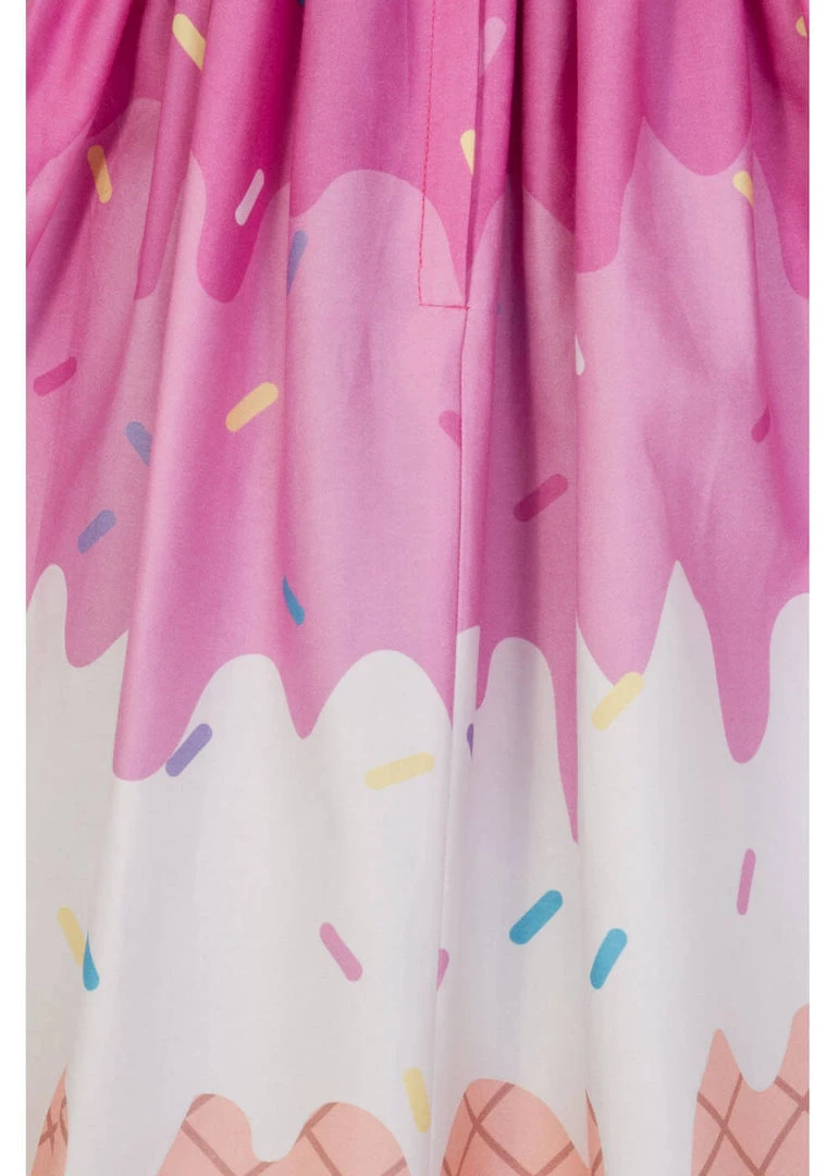 Collectif Jasmine Ice Cream 50's Swing Skirt Pink