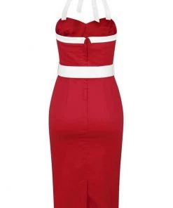 Collectif Georgie Nautical 50's Pencil Dress Red