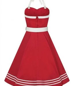 Collectif Georgie Nautical 50's Swing Dress Red
